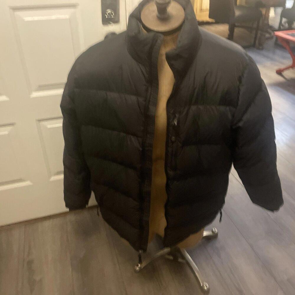 L L Bean OFKF7 Ultralight Goose Down Black Puffer Jacket Coat Men’s XL